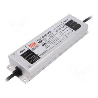 Power supply: switched-mode | LED | 240.3W | 54VDC | 50÷57VDC | IP65