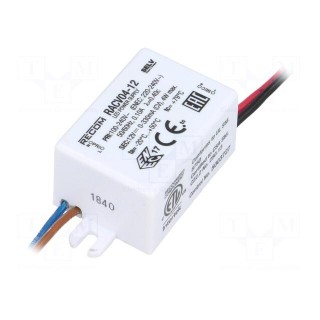 Power supply: switched-mode | LED | 4W | 12VDC | 330mA | 90÷264VAC | IP65