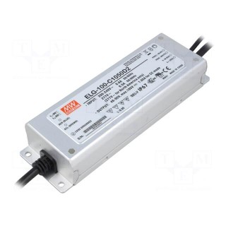 Power supply: switched-mode | LED | 99.75W | 48÷95VDC | 1.05A | IP67