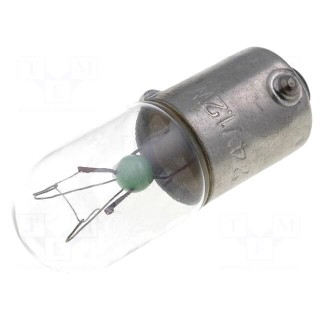 Filament lamp: bayonet | BA9S | 24VDC | 50mA | Bulb: T3 1/4 | 1.2W | 3.8lm