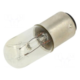Filament lamp: miniature | BA15D | transparent | 120VDC | 120VAC
