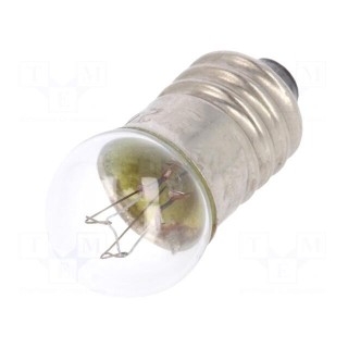 Filament lamp: miniature | E10 | 24VDC | 100mA | Bulb: spherical | 2.4W