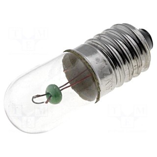 Filament lamp: miniature | E10 | 6VDC | 300mA | Bulb: cylindrical | 2W