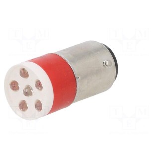 Indicator: LED | BA15D | red | plastic | 24÷28VAC | 24÷28VDC | -20÷60°C