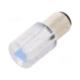 LED lamp | blue | BA15D,T20 | 230VDC | 230VAC | -20÷60°C | Mat: plastic