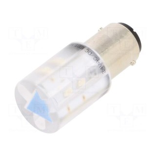 LED lamp | blue | BA15D,T20 | 24VDC | 24VAC | -20÷60°C | Mat: plastic