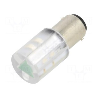 LED lamp | green | BA15D,T20 | 230VDC | 230VAC | -20÷60°C | Mat: plastic