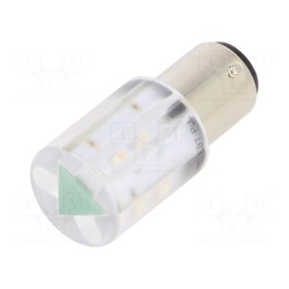 LED lamp | green | BA15D,T20 | 24VDC | 24VAC | -20÷60°C | Mat: plastic