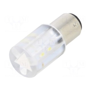 Indicator: LED | BA15D,T20 | white | plastic | 24VAC | 24VDC | -20÷60°C