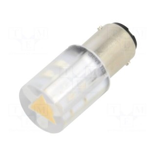 LED lamp | yellow | BA15D,T20 | 230VDC | 230VAC | -20÷60°C | Mat: plastic