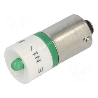LED lamp | green | BA9S,T10 | 24VDC | 24VAC | -20÷60°C | Mat: plastic