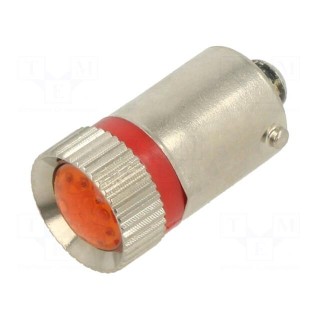 Indicator: LED | BA9S,T10 | red | plastic | 24VDC | -20÷60°C