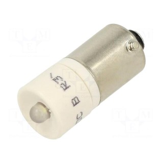 LED lamp | white | BA9S,T10 | 48VDC | 48VAC | -20÷60°C | Mat: plastic | 3mm