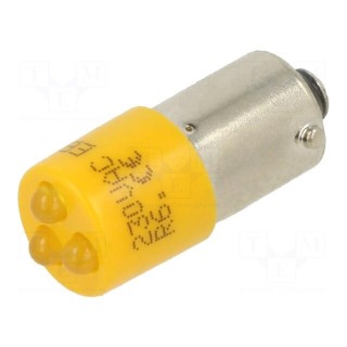 Indicator: LED | BA9S,T10 | yellow | plastic | 230VAC | -20÷60°C