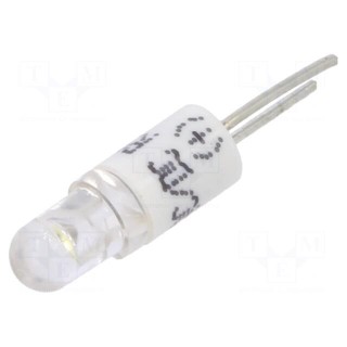 LED lamp | white | BI-PIN | 24VDC | 24VAC | -20÷60°C | Mat: plastic | 3mm