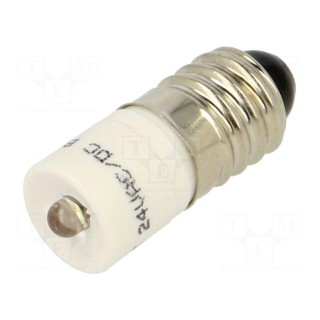 LED lamp | white | E10,T10 | 24VDC | 24VAC | -20÷60°C | Mat: plastic | 3mm