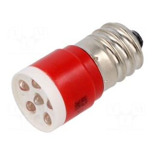 LED lamp | red | E14 | 230VDC | 230VAC | -20÷60°C | Mat: plastic