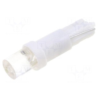 LED lamp | cool white | T5 | Urated: 12VDC | 3lm | No.of diodes: 1 | 0.24W