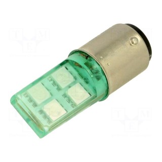 LED lamp | green | BA15D | 230VAC