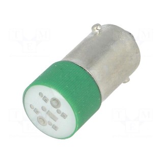 LED lamp | green | BA9S | 230VAC