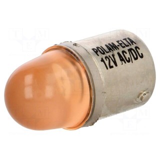 LED lamp | orange | BA15S | 12VDC | 12VAC