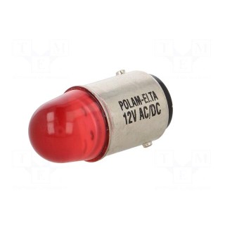 LED lamp | red | BA15D | 12VDC | 12VAC