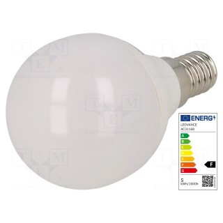 LED lamp | cool white | E14 | 230VAC | 470lm | P: 5.5W | 6500K | CRImin: 80