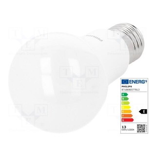LED lamp | cool white | E27 | 230VAC | 1521lm | P: 12.5W | 200° | 6500K