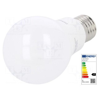 LED lamp | cool white | E27 | 230VAC | 500lm | P: 6W | 6500K | CRImin: 80