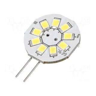 LED lamp | cool white | G4 | 12VDC | 12VAC | 130lm | P: 1.5W | 140° | 6200K