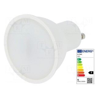 LED lamp | cool white | GU10 | 220/240VAC | 400lm | P: 5W | 110° | 6400K
