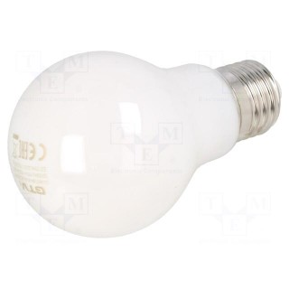 LED lamp | milky | E27 | 230VAC | 800lm | 8W | 360° | 4000K