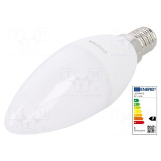 LED lamp | neutral white | E14 | 230VAC | 470lm | 5.7W | 4000K | CRImin: 80