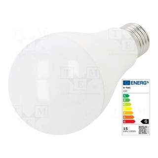 LED lamp | neutral white | E27 | 220/240VAC | 1250lm | 15W | 200° | 4000K