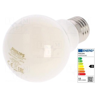 LED lamp | neutral white | E27 | 230VAC | 1521lm | P: 10.5W | 4000K