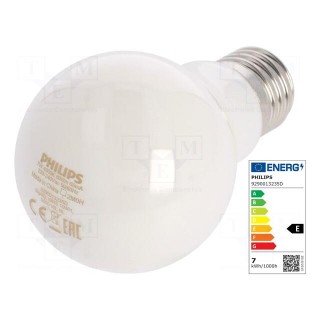 LED lamp | neutral white | E27 | 230VAC | 806lm | P: 7W | 4000K | CRImin: 80