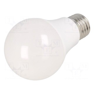 LED lamp | neutral white | E27 | 230VAC | 900lm | 9.5W | 220° | 4000K