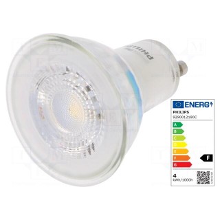 LED lamp | neutral white | GU10 | 230VAC | 275lm | P: 3.5W | 36° | 4000K