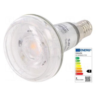 LED lamp | warm white | E14 | 230VAC | 105lm | P: 1.4W | 36° | 2700K