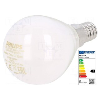 LED lamp | warm white | E14 | 230VAC | 250lm | P: 2.2W | 2700K | CRImin: 80