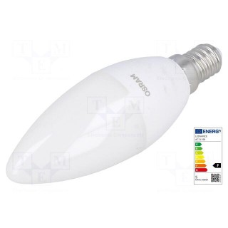 LED lamp | warm white | E14 | 230VAC | 470lm | P: 5.7W | 2700K | CRImin: 80