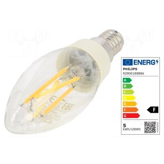LED lamp | warm white | E14 | 230VAC | 90lm,180lm,470lm | 1W,2.5W,5W