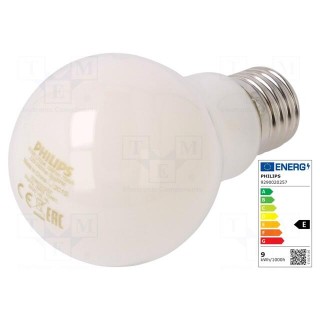 LED lamp | warm white | E27 | 230VAC | 1055lm | P: 8.5W | 2700K | CRImin: 80