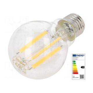 LED lamp | warm white | E27 | 230VAC | 1521lm | P: 11W | 2700K | CRImin: 80