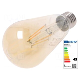 LED lamp | warm white | E27 | 230VAC | 400lm | P: 4W | 2500K | CRImin: 80