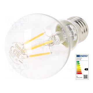 LED lamp | warm white | E27 | 230VAC | 470lm | P: 4W | 2700K | CRImin: 80
