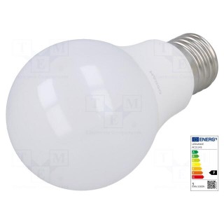 LED lamp | warm white | E27 | 230VAC | 470lm | 5.5W | 2700K | CRImin: 80