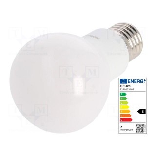 LED lamp | warm white | E27 | 230VAC | 806lm | P: 8W | 200° | 2700K