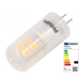 LED lamp | warm white | G4 | 12VAC | 210lm | P: 2.1W | 300° | 2700K