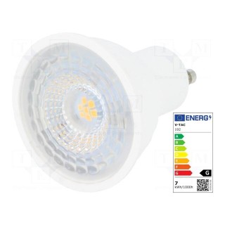 LED lamp | warm white | GU10 | 220/240VAC | 480lm | P: 6.5W | 110° | 3000K